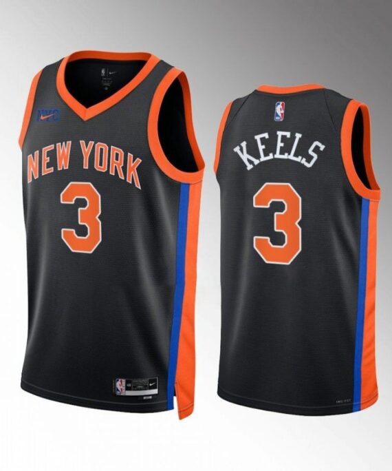 Trevor Keels Basketball Jersey#3 New York Knicks 2022-23 Black City Edition